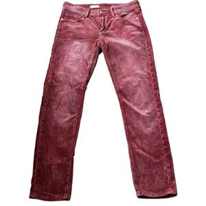 Pilcro Anthropologie Corduroy Pants Women's Size 25 Burgundy Casual Fall Pants